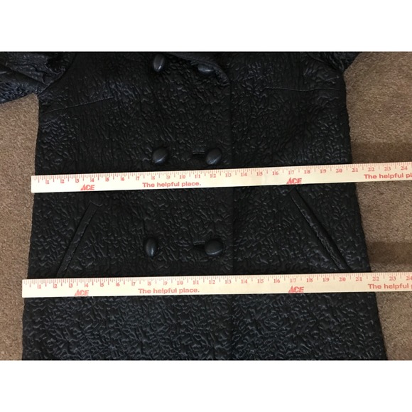 Bergdorf Goodman Main Street Fashion Coat Black Textured Satin Quilted vintage - Picture 14 of 16